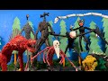 Siren head , light head, cartoon cat , long horse, and scp characters toy  review EG M