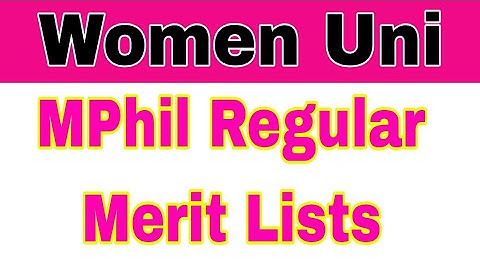 Women University Multan MPhil Regular Merit Lists Schedule 2023|Smart Admissions