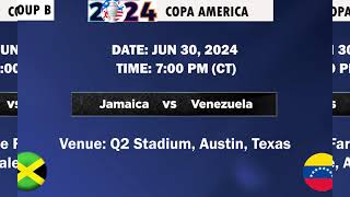 2024 Copa America schedule | Group stage soccer Games - Host United States