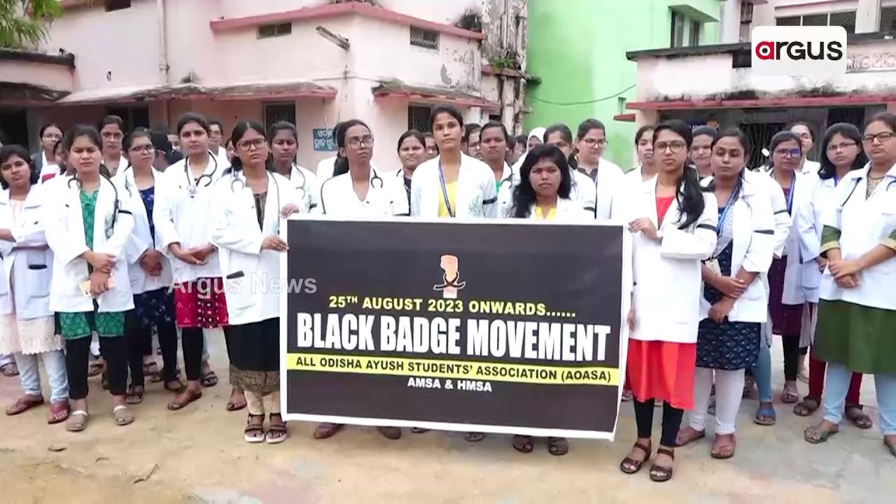 Medical College Students Wear Black Badge, Stages Peaceful Protest