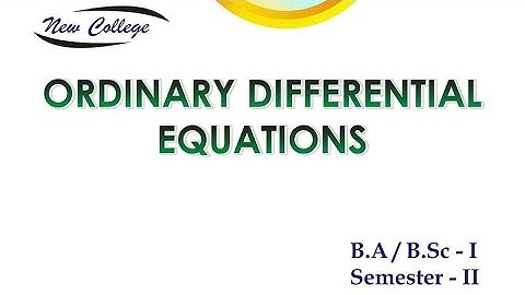 chapter 7 exercise 7.1 solution ordinary differential equations ODE 2nd semester maths