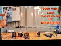 6000 Volts COM TRANSFORMADOR DE MICROONDAS (experiência do manual do mundo 3x aumentada )