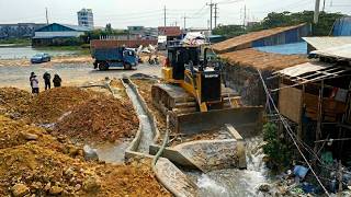 Mega Skill! Watch this Shantui Bulldozer Leveling Massive Rocks for a New Building Foundation