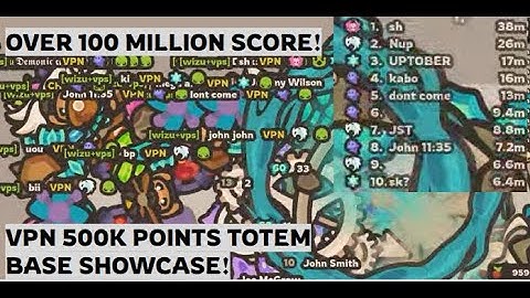 [TAMING.IO] OVER 100 MILLION SCORE LEADERBOARD! VPN 500K POINTS TOTEM BASE!