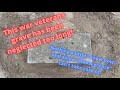 Headstone cleaning: World War 1 Veteran headstone in rough shape