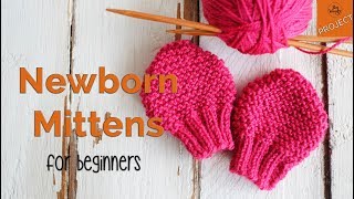 How to knit Newborn Baby Mittens for beginners  So Woolly