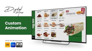 Custom Animation | Horizontal Screen | Digital Menu | Digital Signage | Digital Menu Board