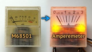 Амперметр з індикатора М68501 з LED підсвітленням на любий струм власноруч. Ніхромовий шунт.
