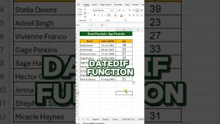 Find Age from Date of Birth in Excel #exceltips #exceltricks #explore