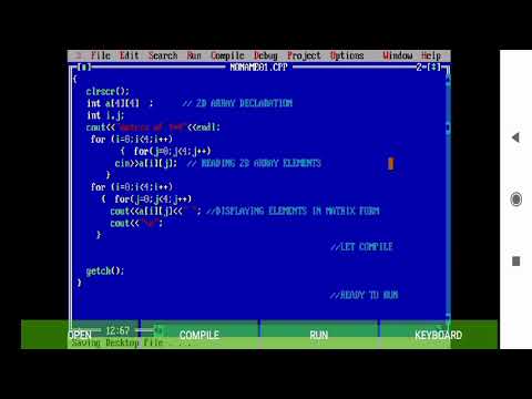 C++  program for read and display of 2D Array elements