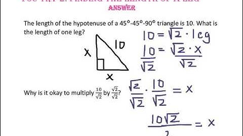 8-2: Special Right Triangles