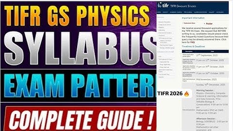 TIFR GS 2026: Exam Pattern, Syllabus, Cutoff & Application Deadline#net#gate#iitjam#research#physics