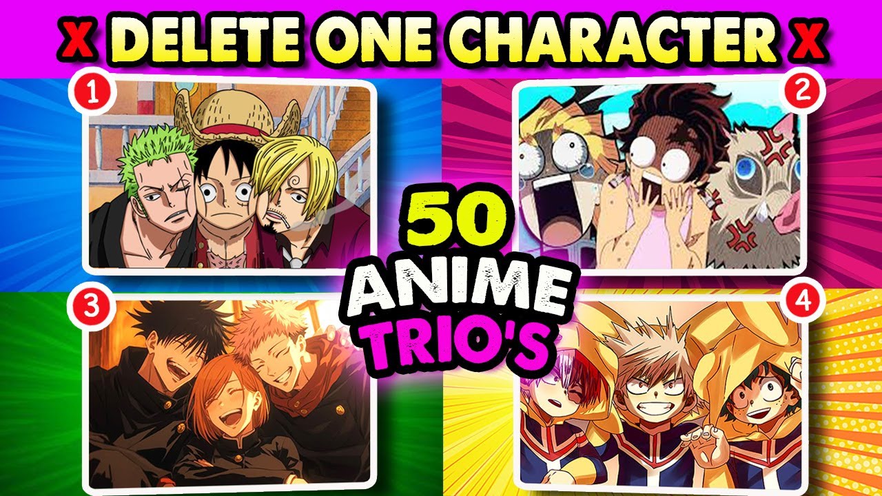 DELETE ONE ANIME CHARACTER IN EVERY TRIO 🎮 🤯  | Anime Quiz