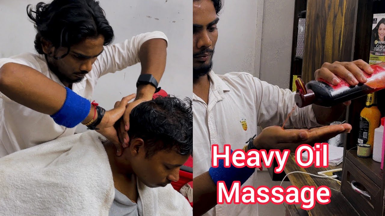 Heavy Oil Massage and Back Massage with Neck Crack by Michael Barber to