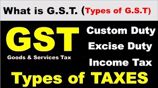 What is G.S.T  | Custom Duty | Excise Duty | Income Tax  | Types of Taxes | Import & Export Duty |