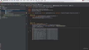 034 lecture 29 setting up the item click method finishing the fragment app