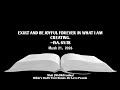 Exult Forever in What Jehovah Creates | JW Daily Text Today Song
