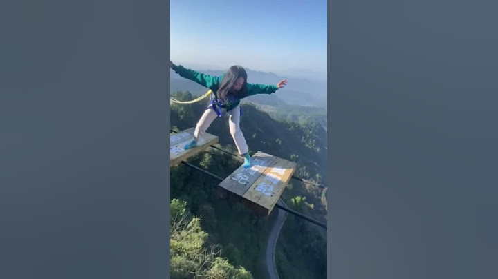 Bungee Jumping With Rope In Beautiful Place, This Girl Is So Scared That Her Legs Are Shaking#funny