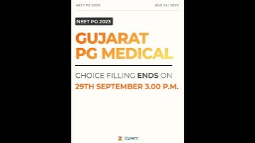 Gujarat PG Medical - Choice filling ends on 29th September 3.00 p.m.