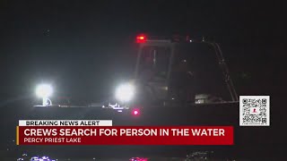 Nashville crews search for person in the water at Percy Priest