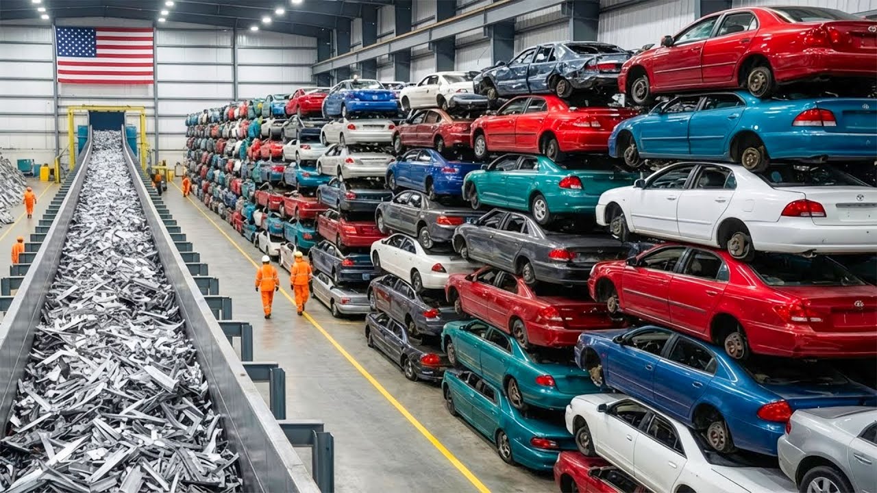 Inside the Giant Recycling System – How Old Cars Are Turned into Shipping Containers