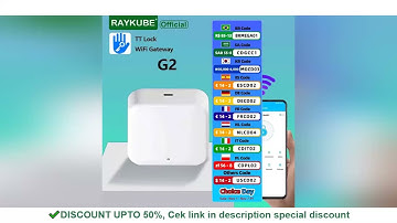 RAYKUBE G2 Gateway For TT Lock APP Bluetooth Smart Electronic Door Lock Wifi Adapter Remote Control