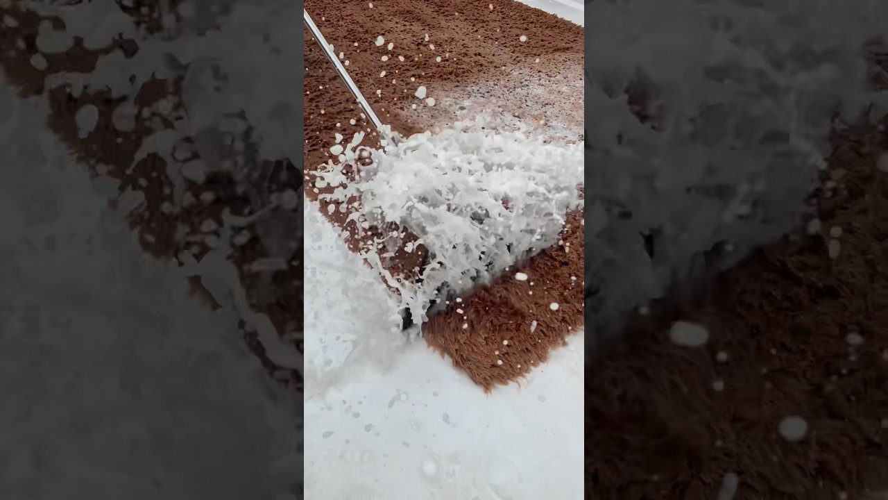 Final scraping stages after washing Filthy brown carpet 😃😃 