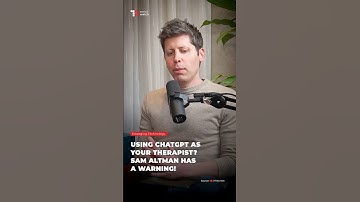 USING CHATGPT AS YOUR THERAPIST? SAM ALTMAN HAS A WARNING!