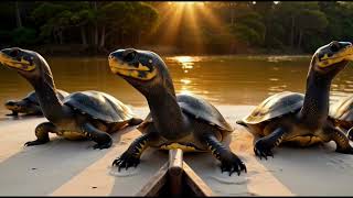 Relaxing Walk In The Amazon Vine Bridge Path Woolly Monkeys, Bromeliad Lake Exotic Wildlife 4K