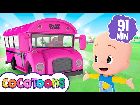 Las ruedas del bus rosa 🚌 y más canciones infantiles de Cleo y Cuquin | Cocotoons