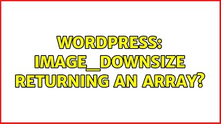 Wordpress: image_downsize returning an Array?