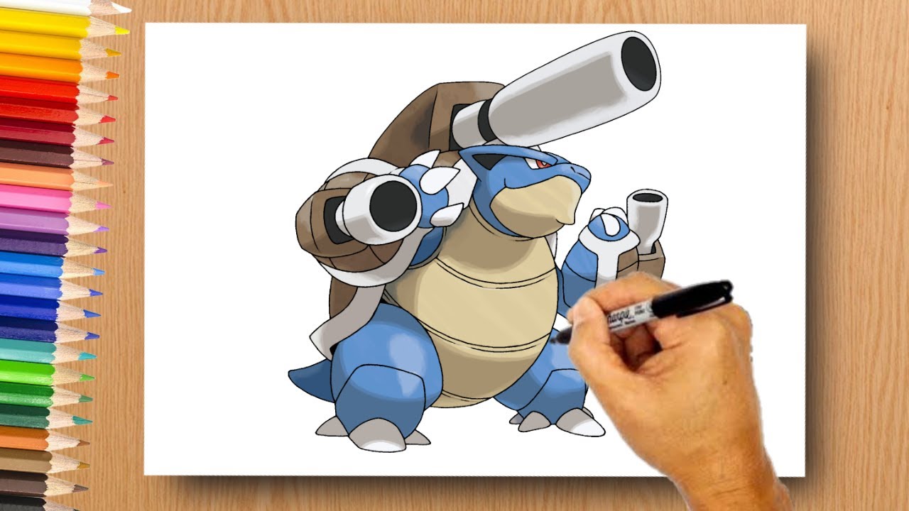 How to Draw Blastoise How To Draw Mega Blastoise step by step