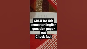CBLU BA 5th semester question paper out check fast #cblu #cblubhiwani