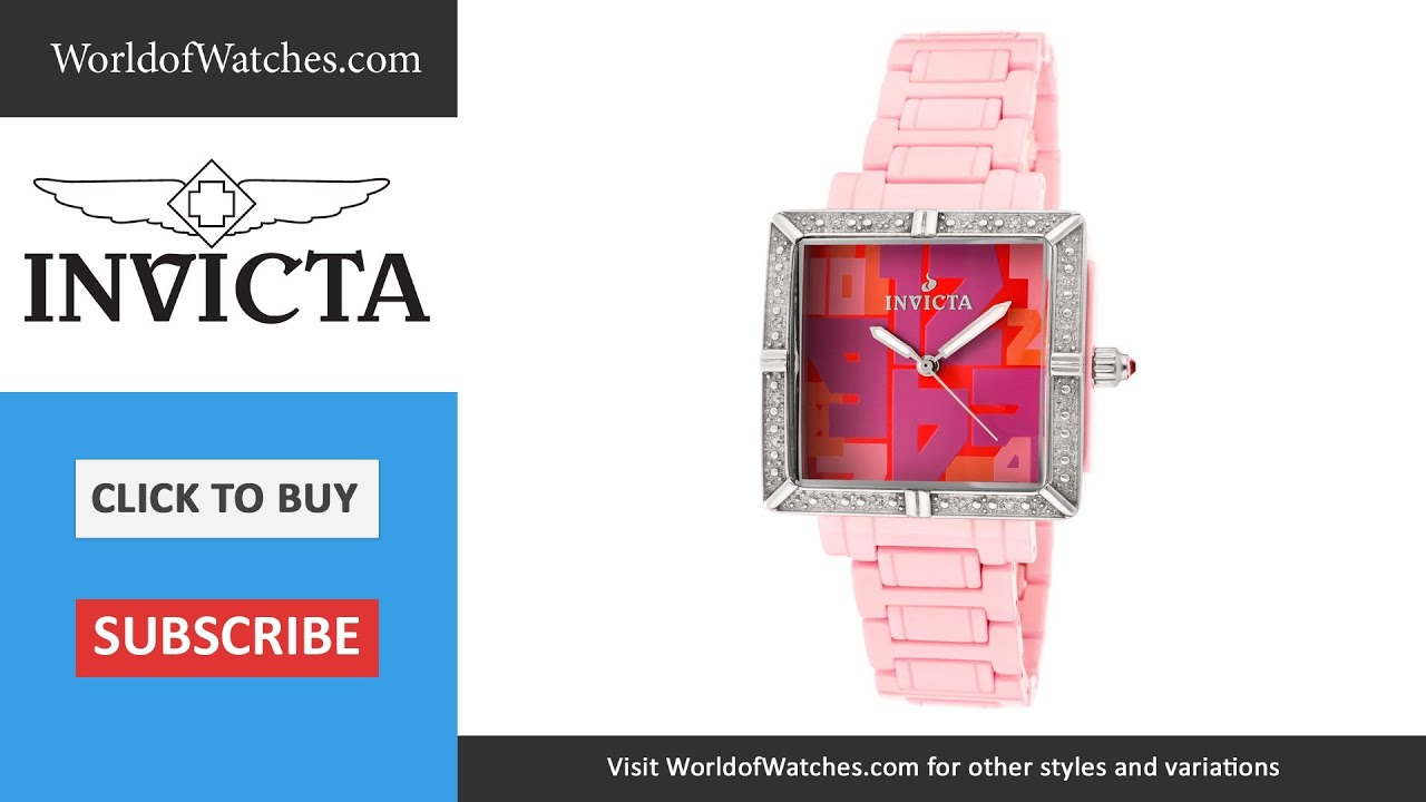 Invicta Women's Ceramics/Square Classique Bracelet 10268 - YouTube
