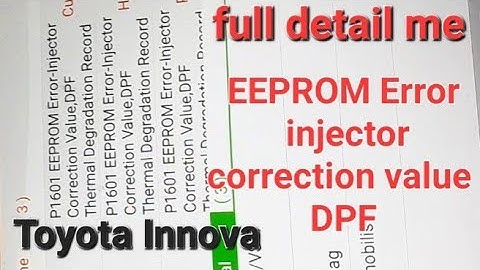 P1601 EEPROM Error injector correction value DPF ]Toyota Innova pilot quantity learning