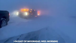 Terrible Road Conditions East Of Moorhead This Morning