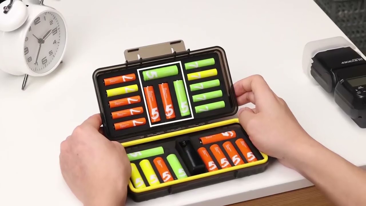 Portable AA AAA 18650 Battery Storage Organizer Holder Durable Hard
