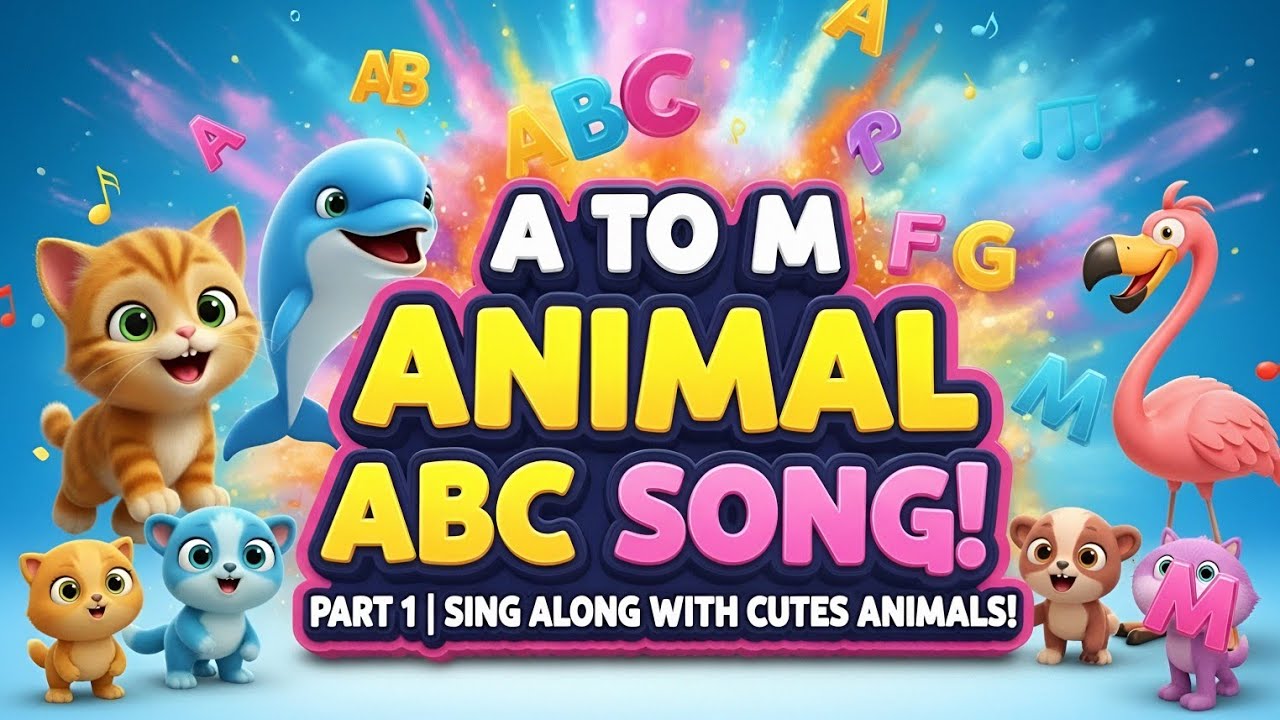 Animal Alphabet Song Part 1 (A to M) | Fun ABC Learning for Kids 🐾🎵 ...