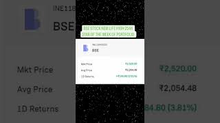 BSE STOCK NEW LIFE TIME HIGH MADE 2544 TODAY #nse #stock #investment #reels #shorts