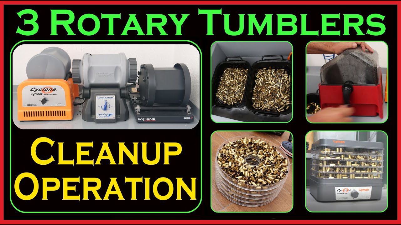 Lyman, Frankford Arsenal & Rebel Rotary tumblers Cleaning Brass