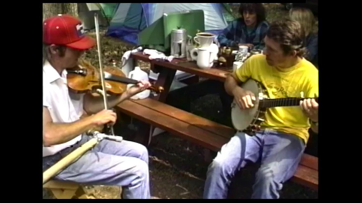 Fiddle and Banjo. A Campsite jam at Clifftop, 1991.