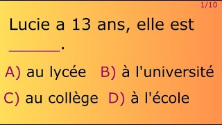 A1-A2 | 10 FRENCH VOCABULARY Questions | Medley N°2 of Vocabulary Exercises | FRENCH QUIZ