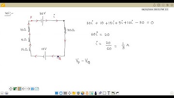 In the circuit containing two cells of emfs 30V and 10V,determine which two points,P or Q is at high