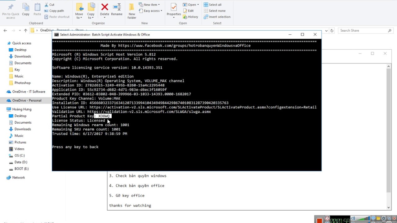 Batch Script Activate Windows Office - YouTube
