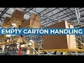 Box conveyor  empty carton handling in warehouse and distribution centers