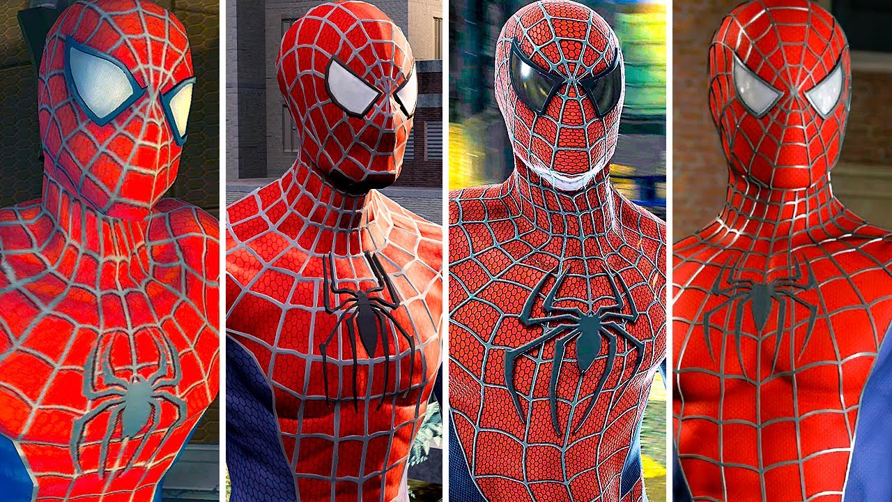 hjælpeløshed gåde Drejning Evolution of Sam Raimi Suit in Spider-Man Games - YouTube