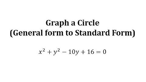 Graph a Circle: Write the Equation in Standard form x^2+y^2-10y+16=0