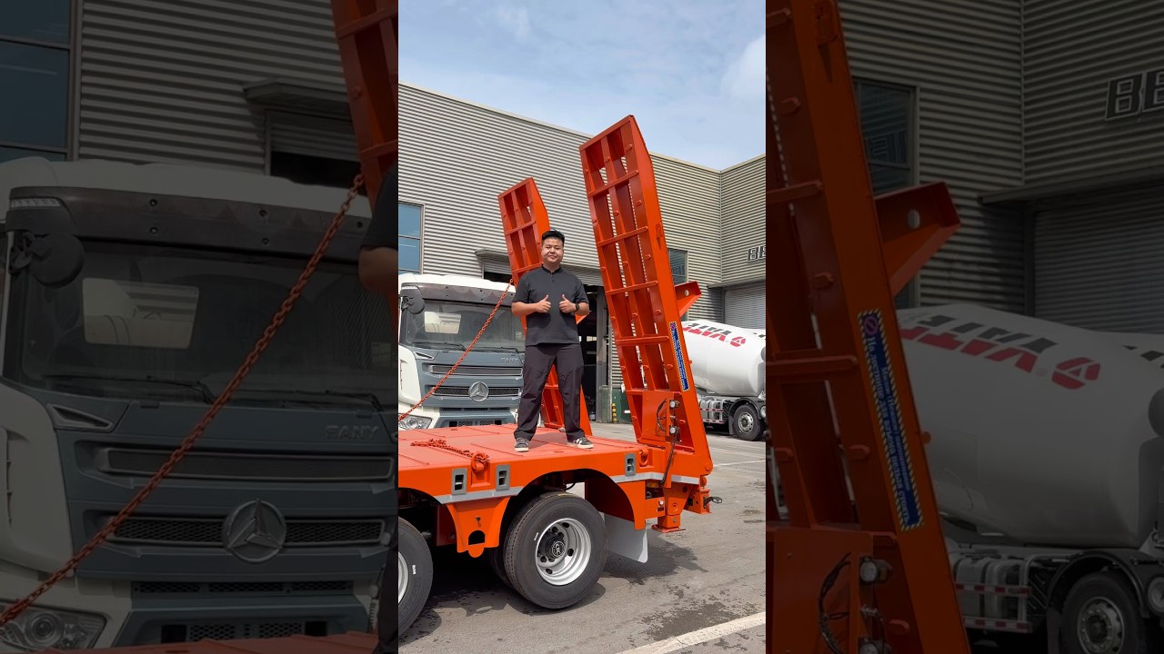 .High-quality lowbed trailer for heavy machinery transport. #b2b #trailer