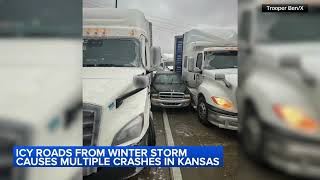 Multiple crashes and slide-offs in Kansas amid major winter storm