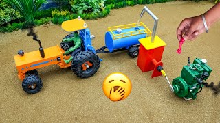 Diy tractor mini borewell drilling machine science project |submersible water pump | @topminigear#4